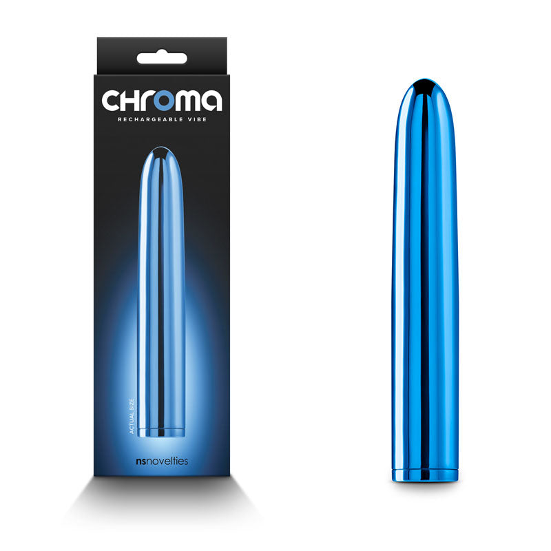 Chroma - Blue - Metallic Blue 17 cm USB Rechargeable Vibrator-NSN-0305-18