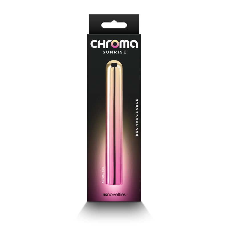 Chroma Sunrise - Large - Metallic Pink/Gold 13.8 cm USB Rechargeable Vibrator-NSN-0305-40