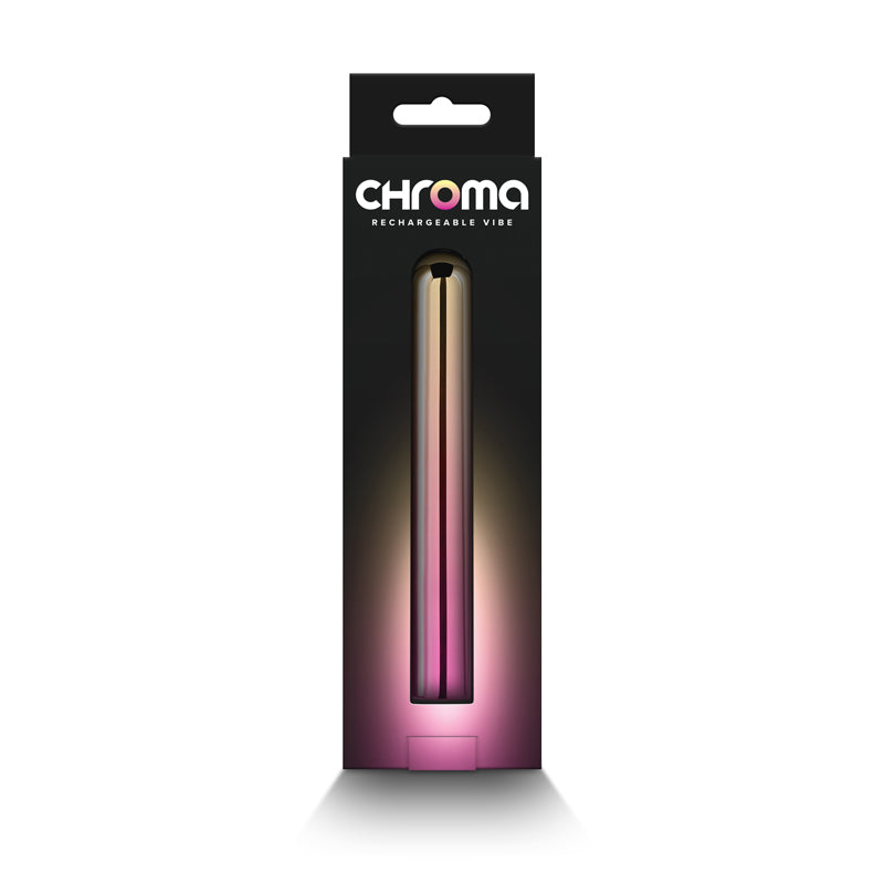 Chroma Sunrise - Large - Metallic Pink/Gold 13.8 cm USB Rechargeable Vibrator-NSN-0305-40