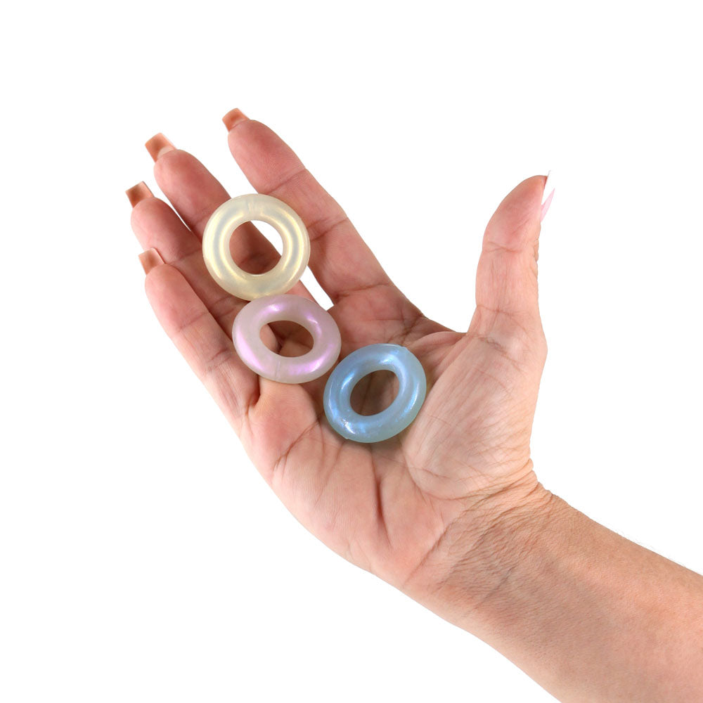 Fantasia - Stamina Rings - Multicolour - Coloured Cock Rings - Set of 3-NSN-0384-30
