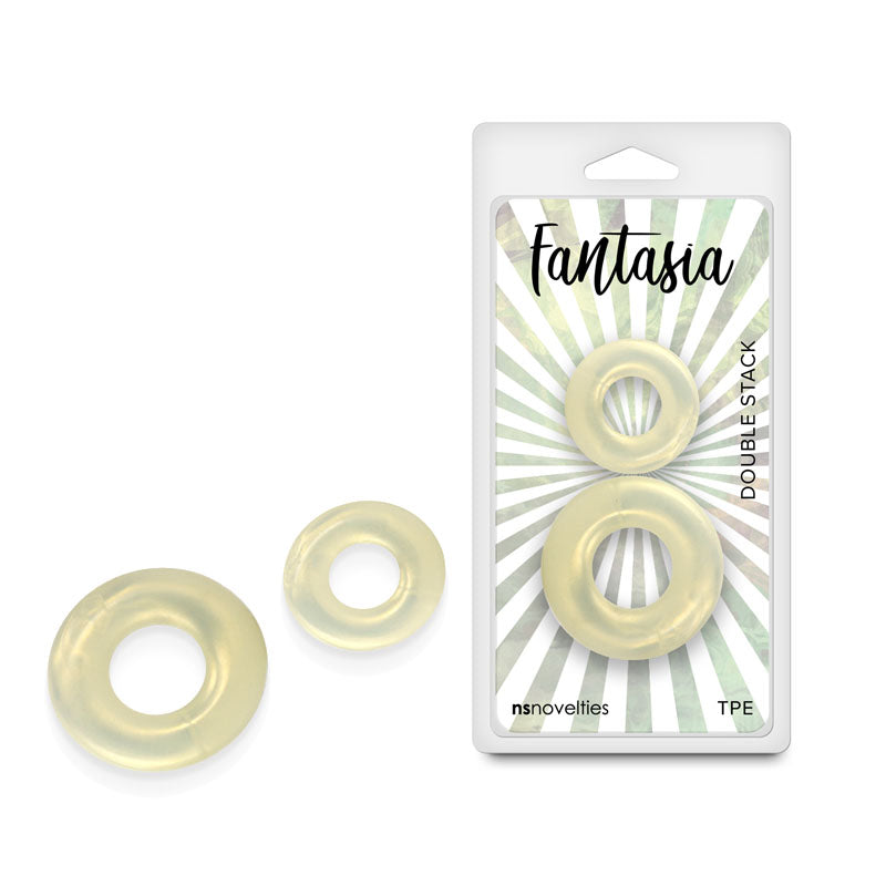 Fantasia - Double Stack - Amber - Amber Cock Rings - Set of 2 Sizes-NSN-0384-41
