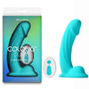 Colours Curve - Vibrating 6 Dildo - Teal - Teal 16.4 cm USB Rechargeable Vibrating Dildo with Wireless Remote-NSN-0402-57