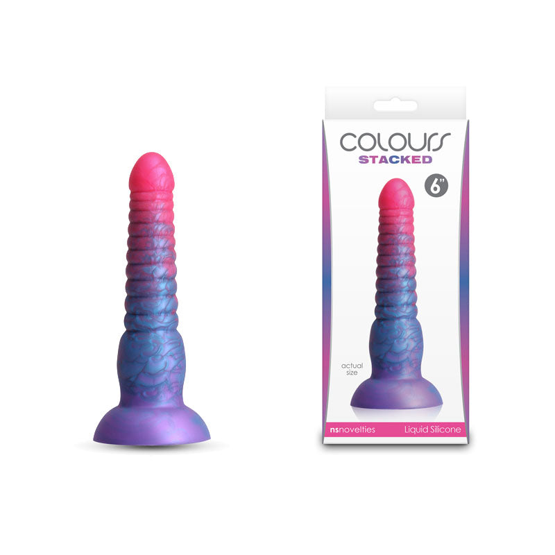 Colours Stacked - 6 Dildo - Pink/Blue - Pink/Blue 16 cm Fantasy Dildo-NSN-0412-02