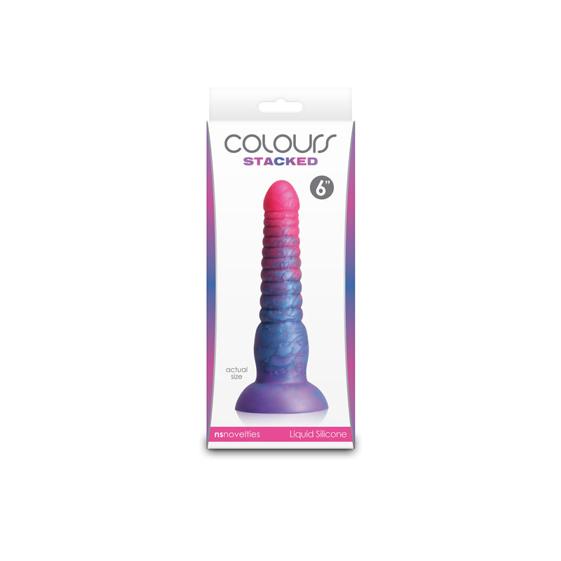 Colours Stacked - 6 Dildo - Pink/Blue - Pink/Blue 16 cm Fantasy Dildo-NSN-0412-02