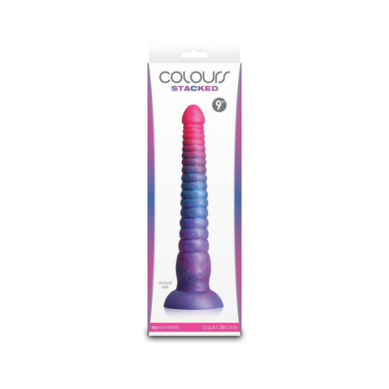 Colours Stacked - 9 Dildo - Pink/Blue - Pink/Blue 23 cm Fantasy Dildo-NSN-0412-12