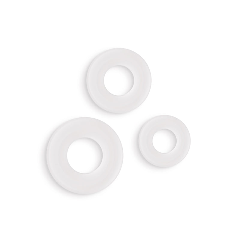 Firefly - 3pc Bubble Rings - White - Glow in Dark Cock Rings - Set of 3 Sizes-NSN-0474-01