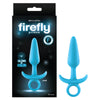 Firefly Prince - Glow-in-Dark Blue 10.9 cm Small Butt Plug with Ring Bull-NSN-0476-17