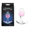 Glams Cosmic - Small - Pink - Clear/Pink 8.1 cm Small Butt Plug-NSN-0515-14