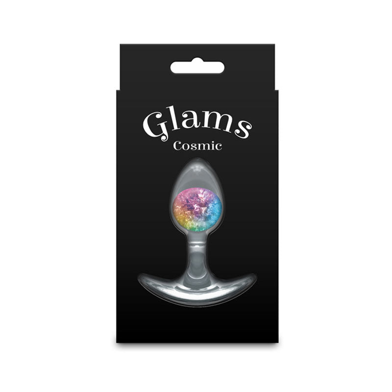 Glams Cosmic - Small - Rainbow - Clear/Rainbow 8.1 cm Small Butt Plug-NSN-0515-19