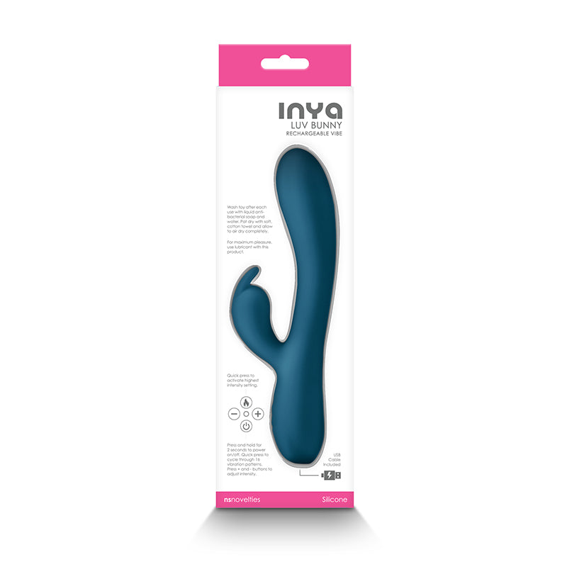 INYA Luv Bunny - Dark Teal - Dark Teal 20.2 cm USB Rechargeable Rabbit Vibrator-NSN-0553-77