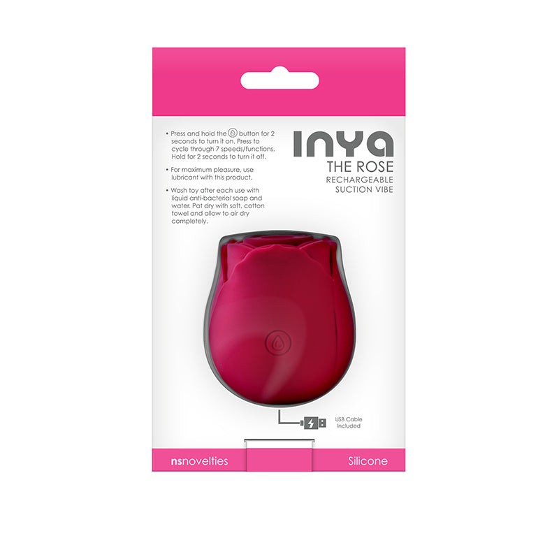 INYA The Rose - Red - Red Clitoral Air Pulsation Stimulator-NSN-0554-66