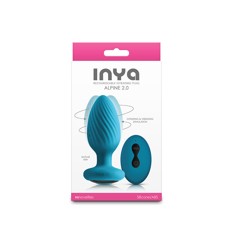 INYA Alpine 2.0 - Teal - Teal 10.7 cm USB Rechargeable Butt Plug with Wireless Remote-NSN-0558-47