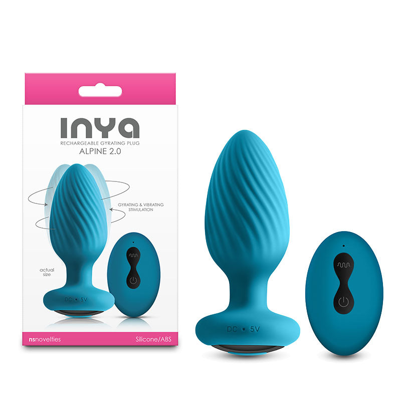 INYA Alpine 2.0 - Teal - Teal 10.7 cm USB Rechargeable Butt Plug with Wireless Remote-NSN-0558-47