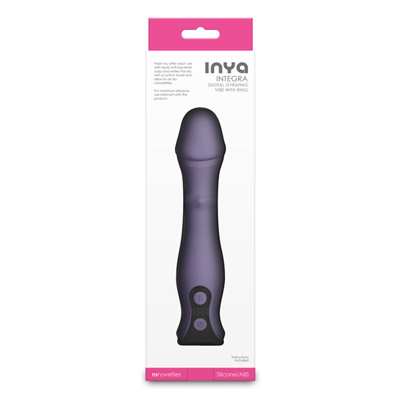INYA Integra - Gray - Grey 18.2 cm USB Rechargeable Vibrator with Sliding Ring Shaft-NSN-0560-59