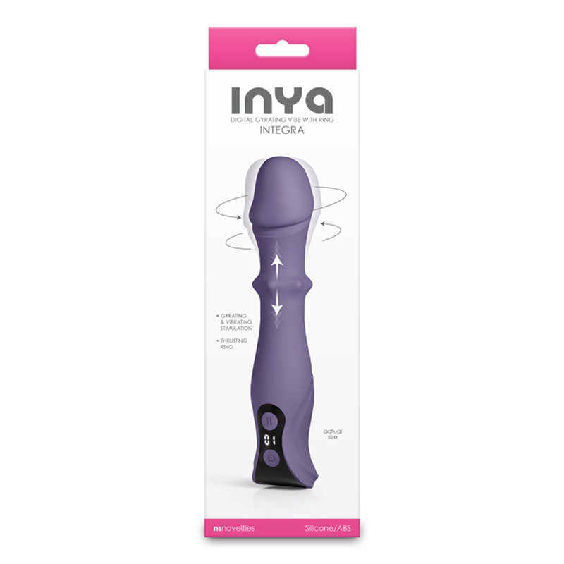INYA Integra - Gray - Grey 18.2 cm USB Rechargeable Vibrator with Sliding Ring Shaft-NSN-0560-59