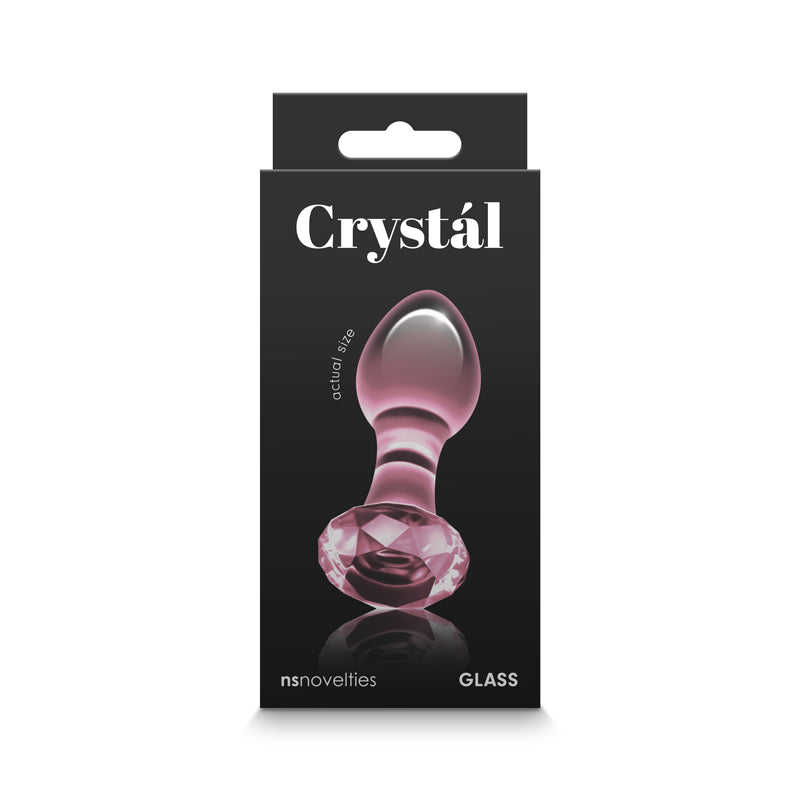 Crystal Gem - Pink - Pink 9 cm Glass Butt Plug-NSN-0718-14