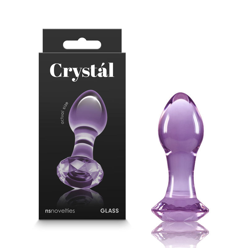 Crystal Gem - Purple - Purple 9 cm Glass Butt Plug-NSN-0718-15