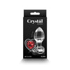 Crystal Desires - Red Heart - Medium - Clear Glass 8.4 cm Butt Plug with Red Heart Gem Base-NSN-0719-11