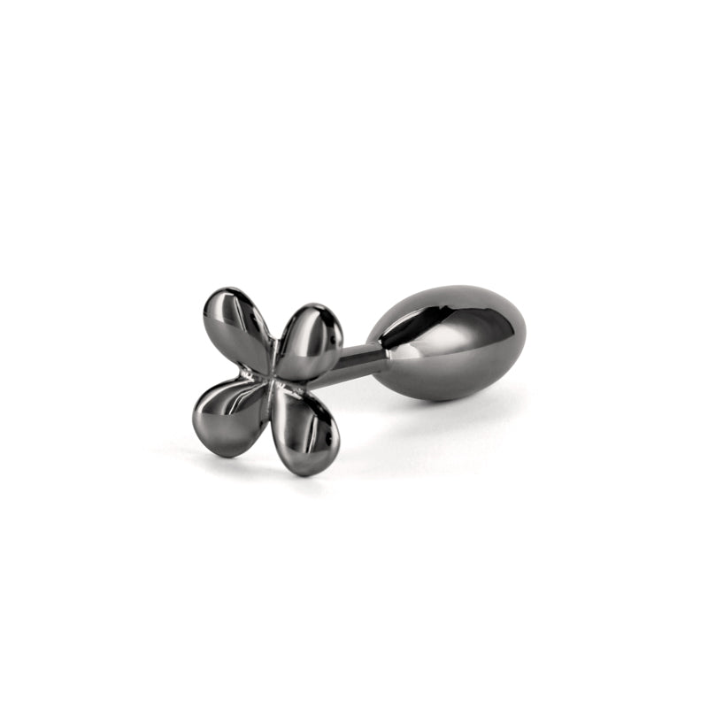 Rear Assets Clover - Gunmetal - Gunmetal 9.2 cm Metallic Butt Plug-NSN-0967-29