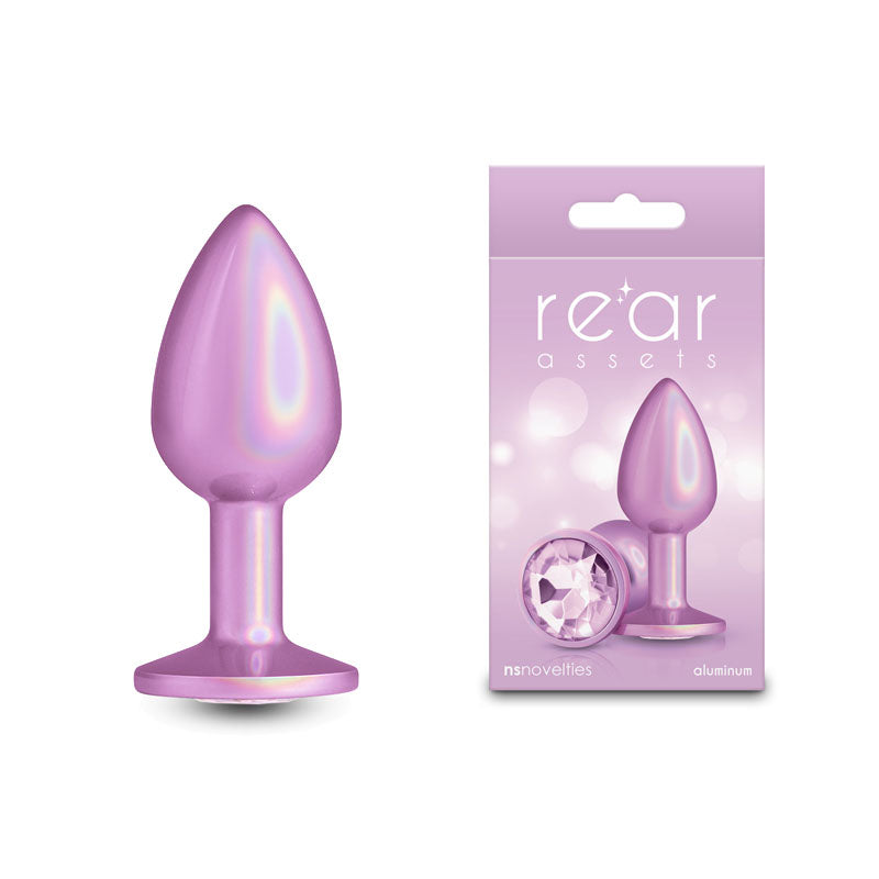 Rear Assets Iridescent Pink - Small - Iridescent Pink 7.1 cm Small Butt Plug-NSN-0968-04