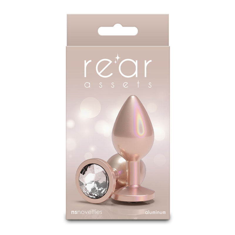 Rear Assets Iridescent - Medium - Champagne - Iridescent Champagne 8.2 cm Medium Butt Plug-NSN-0968-16