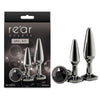Rear Assets Tapered Trainer Kit - Gunmetal - Gunmetal Grey Metal Butt Plugs - Set of 2 Sizes-NSN-0969-03