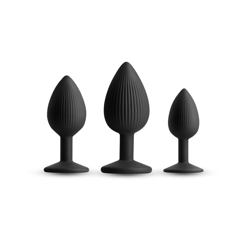 Renegade Triple Ace Kit - Black - Black Butt Plugs - Set of 3 Sizes-NSN-1105-80