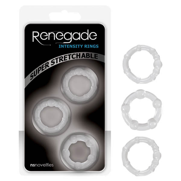 Renegade Intensity Rings - Clear Cock Rings - Set of 3-NSN-1116-11