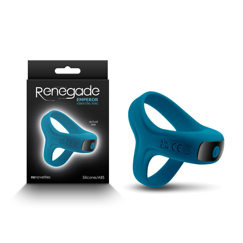 Renegade Emperor - Teal - Teal USB Rechargeable Vibrating Cock & Ball Rings-NSN-1119-37