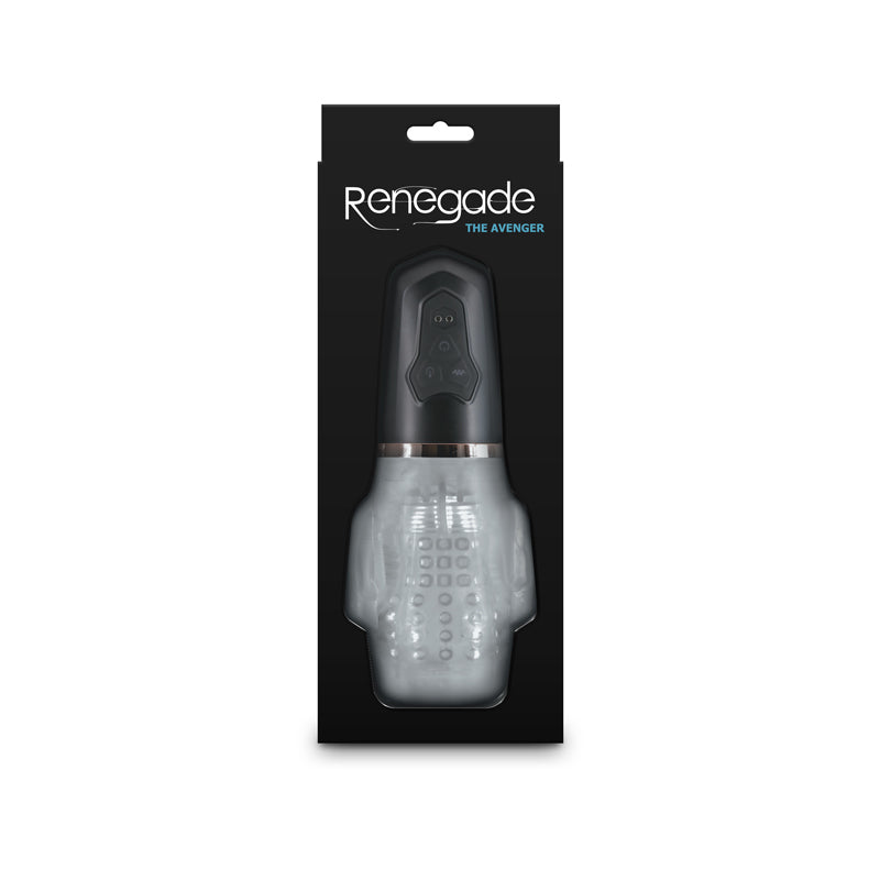 Renegade Avenger - Clear/Black USB Rechargeable Sucking Masturbator-NSN-1131-23