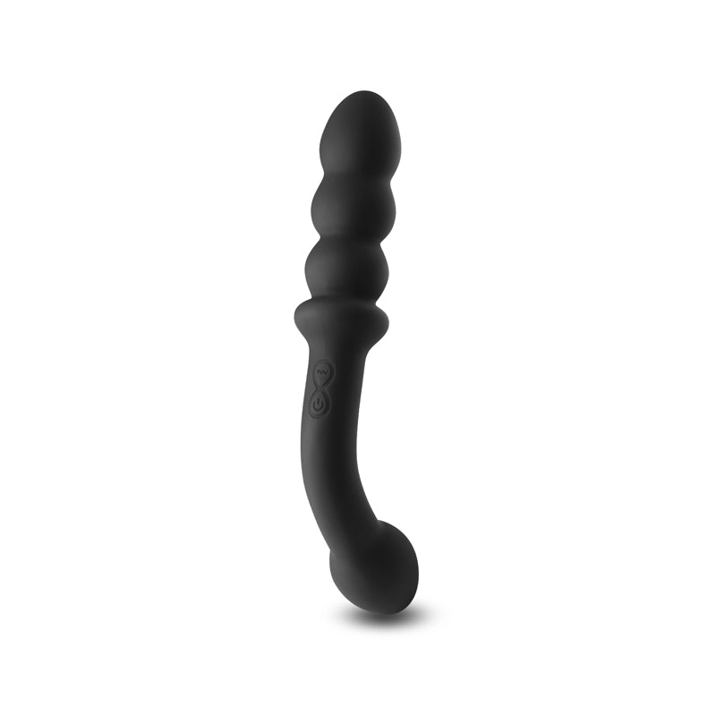 Renegade Duel - Black - Black 21.4 cm USB Rechargeable Vibrating Double Ended Anal Wand-NSN-1132-33