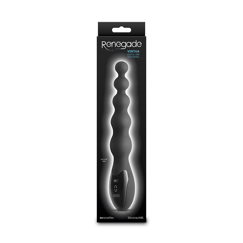 Renegade Virtua - Black - Black 23.9 cm USB Rechargeable Anal Vibrator-NSN-1160-13