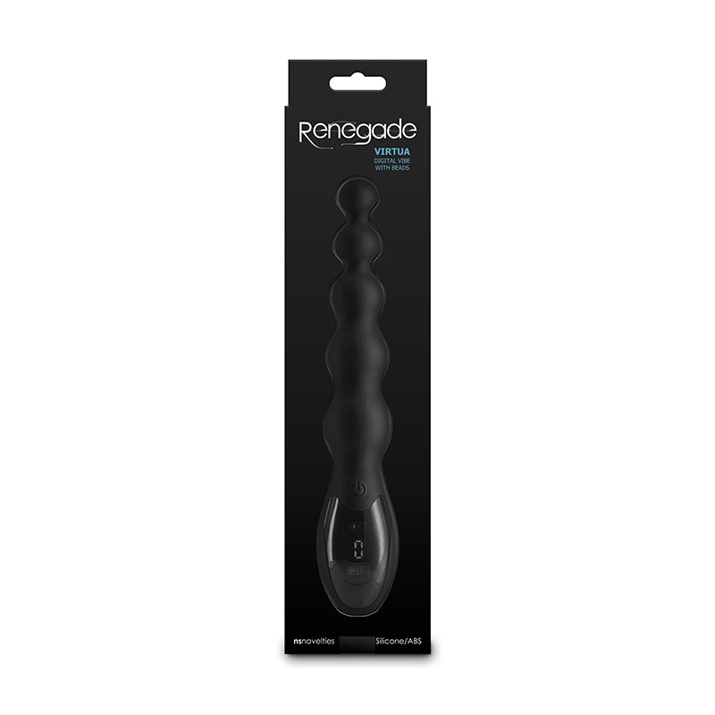 Renegade Virtua - Black - Black 23.9 cm USB Rechargeable Anal Vibrator-NSN-1160-13