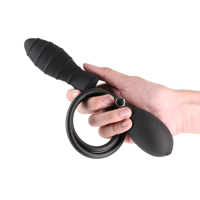 Renegade InflataPlay - Black - Black 10.5 cm Inflatable Butt Plug-NSN-1161-23