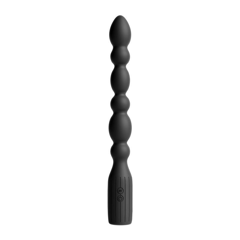 Renegade Prime - Black - Black 28.8 cm USB Rechargeable Vibrating Anal Beads - NSN-1162-33