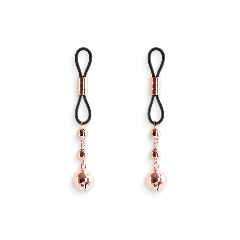 Bound Nipple Clamps - D1 - Rose Gold - Rose Gold/Black Nipple Clamps - Set of 2-NSN-1302-61