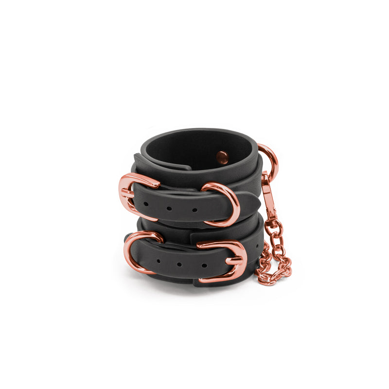 Bondage Couture Wrist Cuffs - Black - Black Restraints-NSN-1306-33