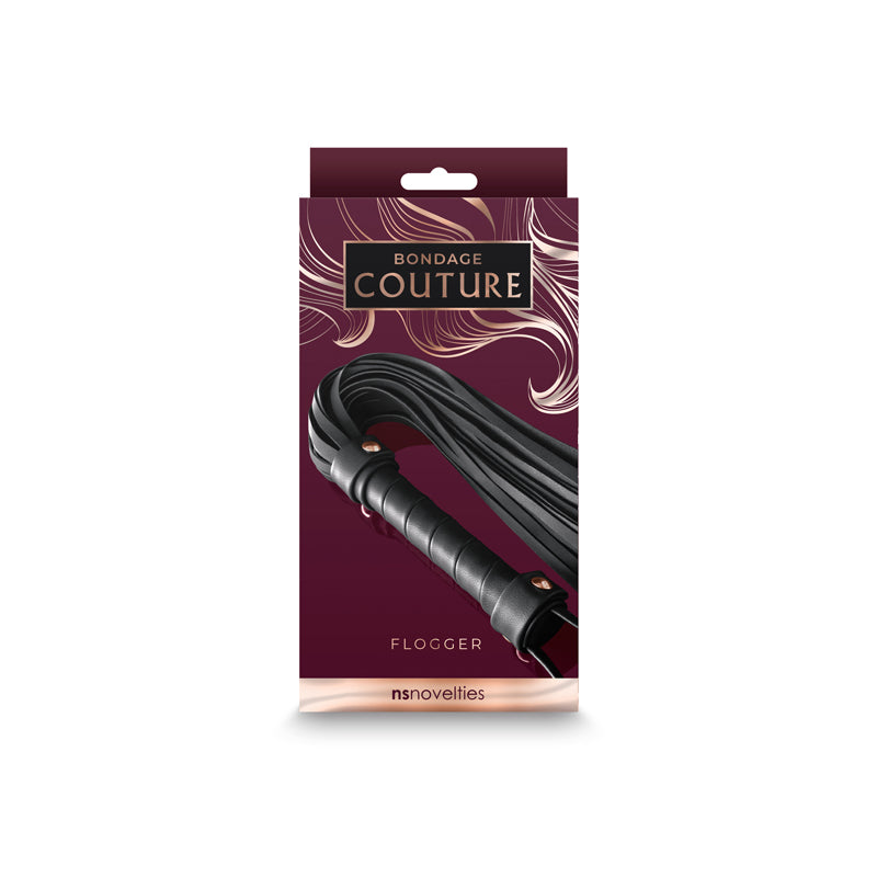 Bondage Couture Flogger - Black - Black Flogger Whip-NSN-1306-53