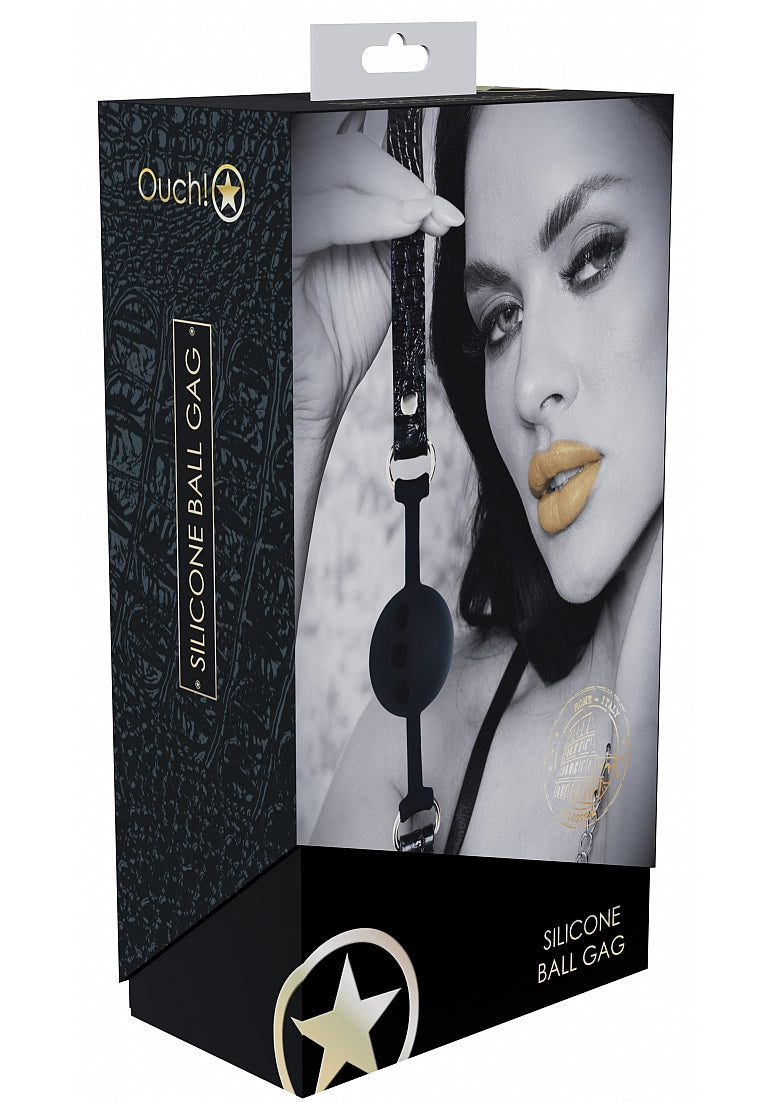 Ouch! Rome Collection - Silicone Ball Gag-OU1011BLK