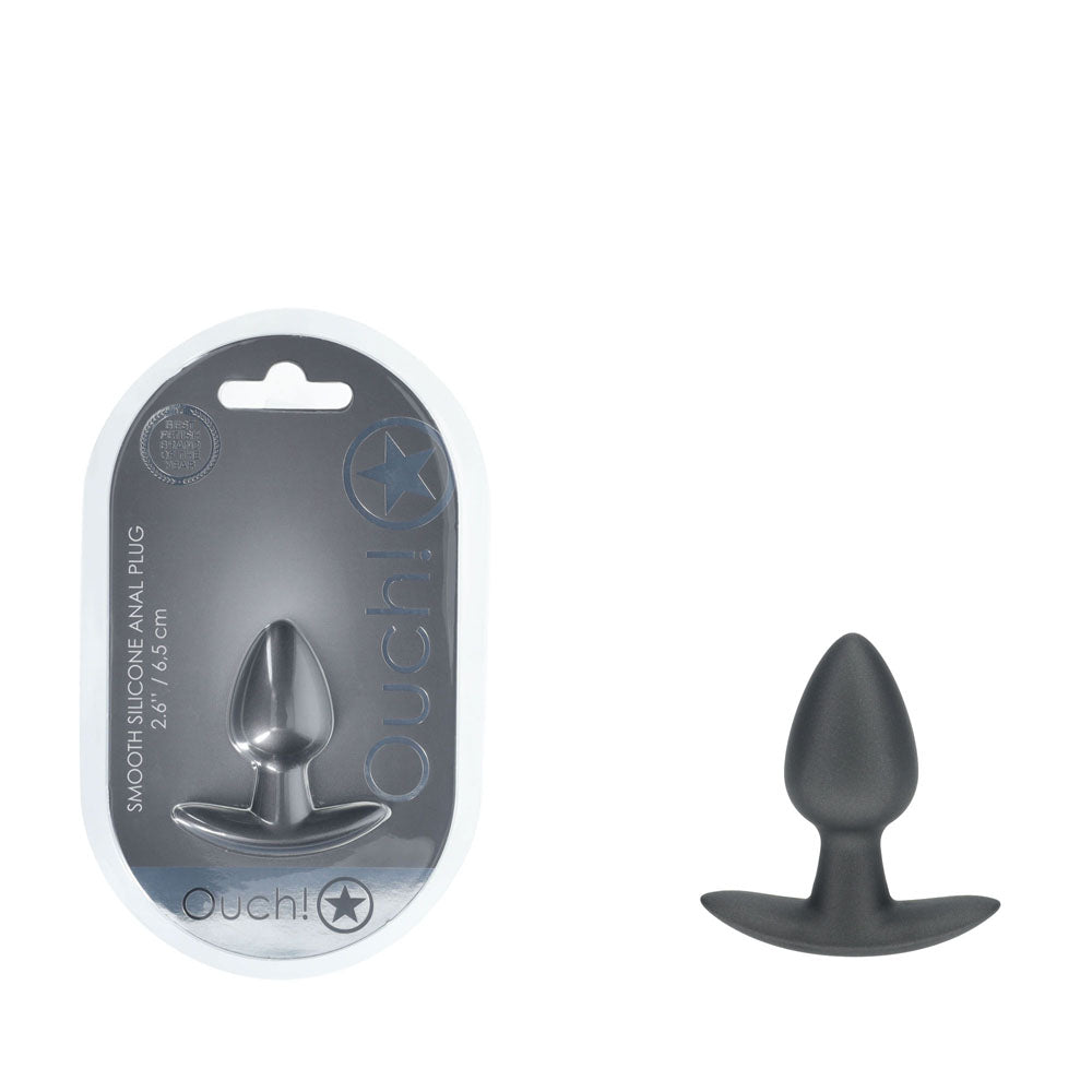 OUCH! Anal Plug - Small - Gun Metal - Gun Metal Grey 6.5 cm Small Butt Plug-OU1017GUN