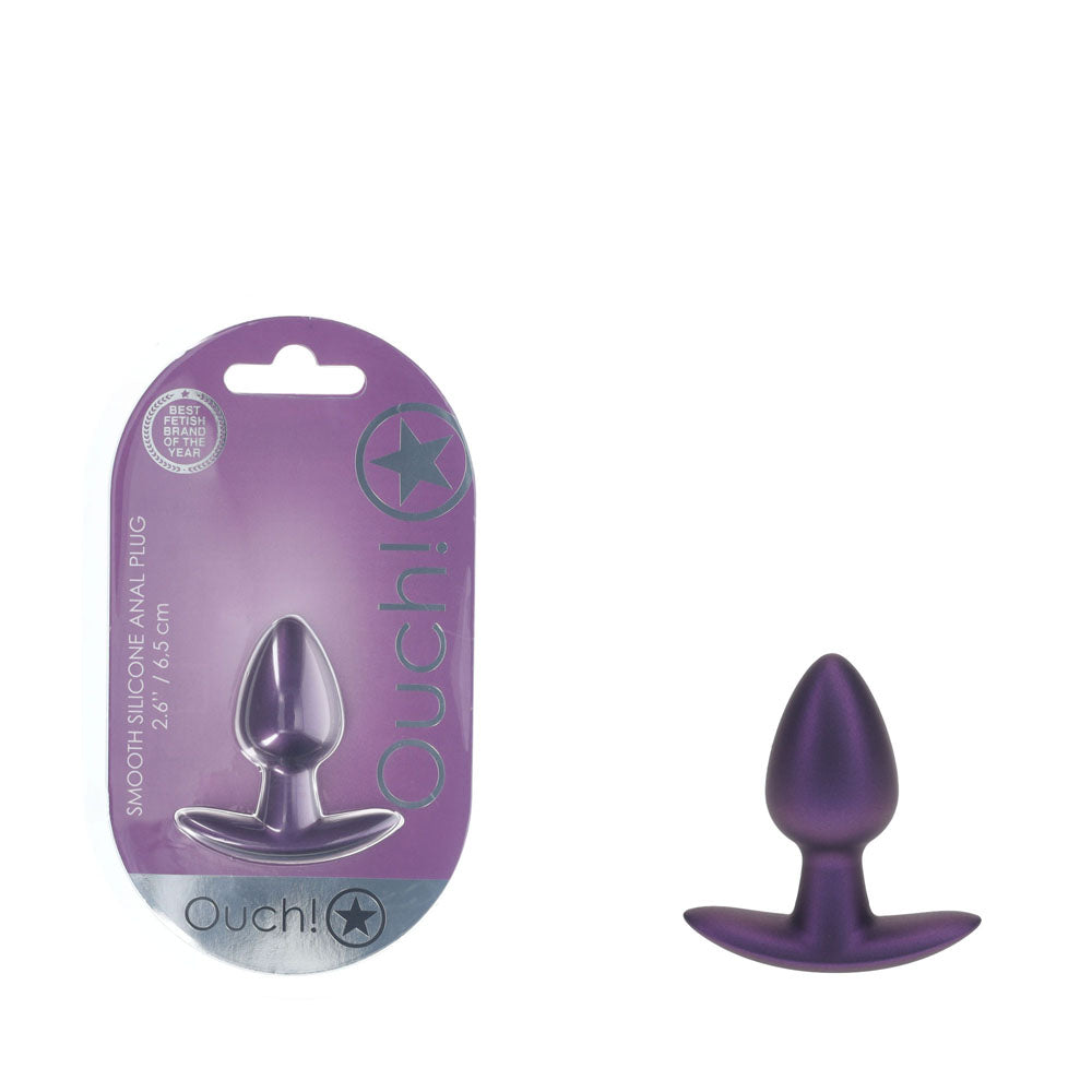 OUCH! Anal Plug - Small - Metallic Purple - Metallic Purple 6.5 cm Small Butt Plug-OU1017MPU