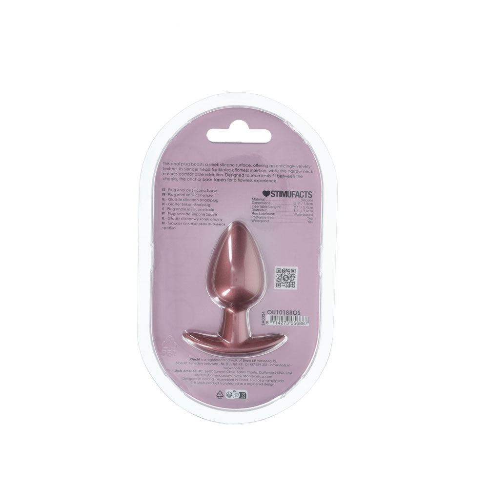 OUCH! Anal Plug - Medium - Rose Gold - Rose Gold 7.9 cm Medium Butt Plug-OU1018ROS