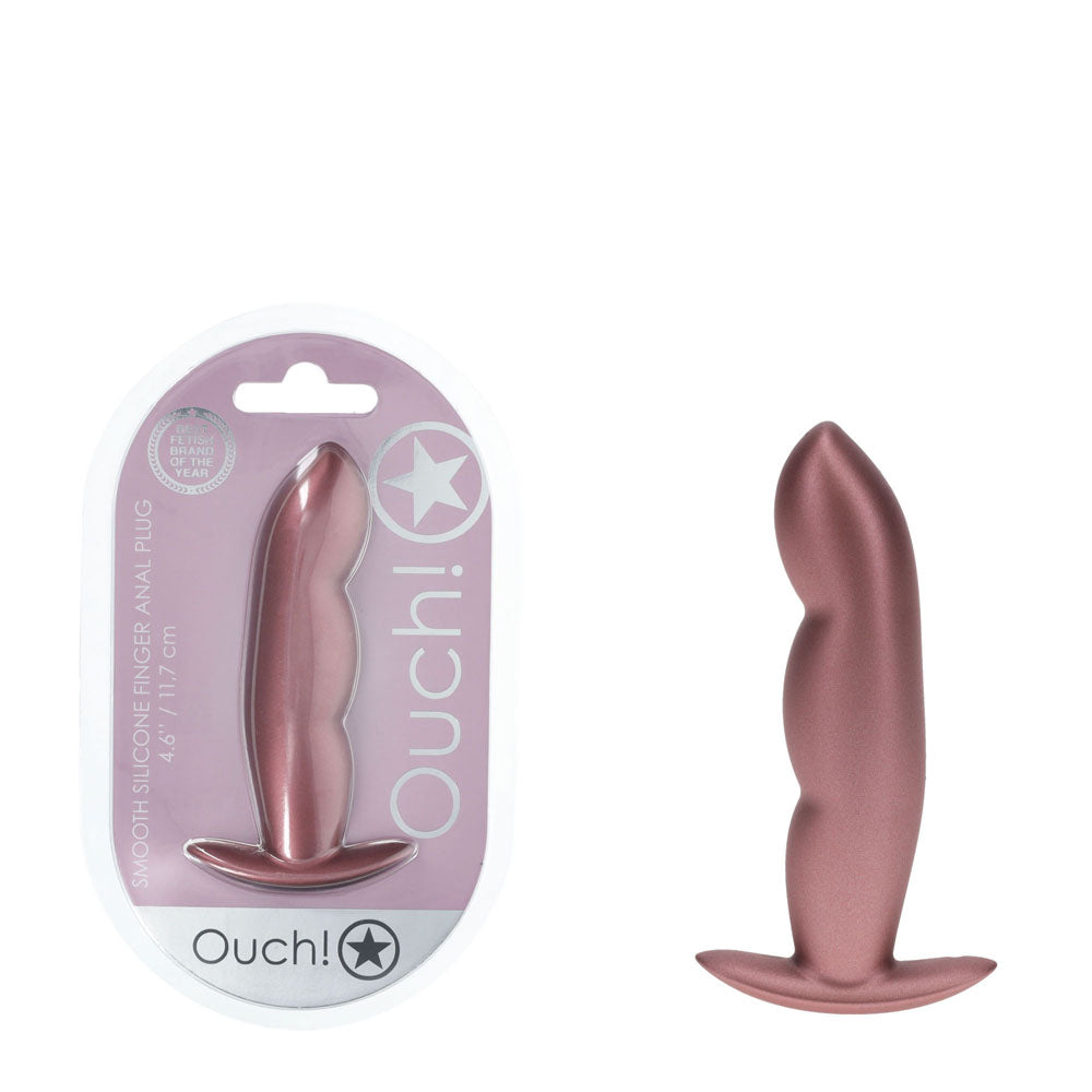 OUCH! Finger Anal Plug - Rose Gold - Rose Gold 11.7 cm Butt Plug-OU1023ROS