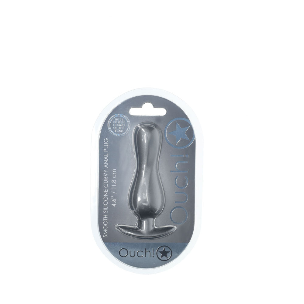 OUCH! Curvy Anal Plug - Gun Metal - Gun Metal Grey 11.7 cm Butt Plug-OU1024GUN