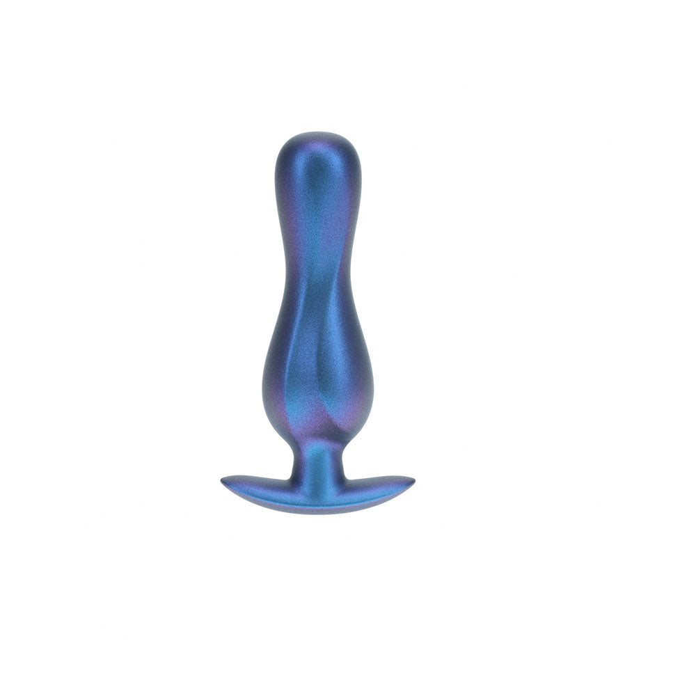 OUCH! Curvy Anal Plug - Metallic Blue - Metallic Blue 11.7 cm Butt Plug-OU1024MBL