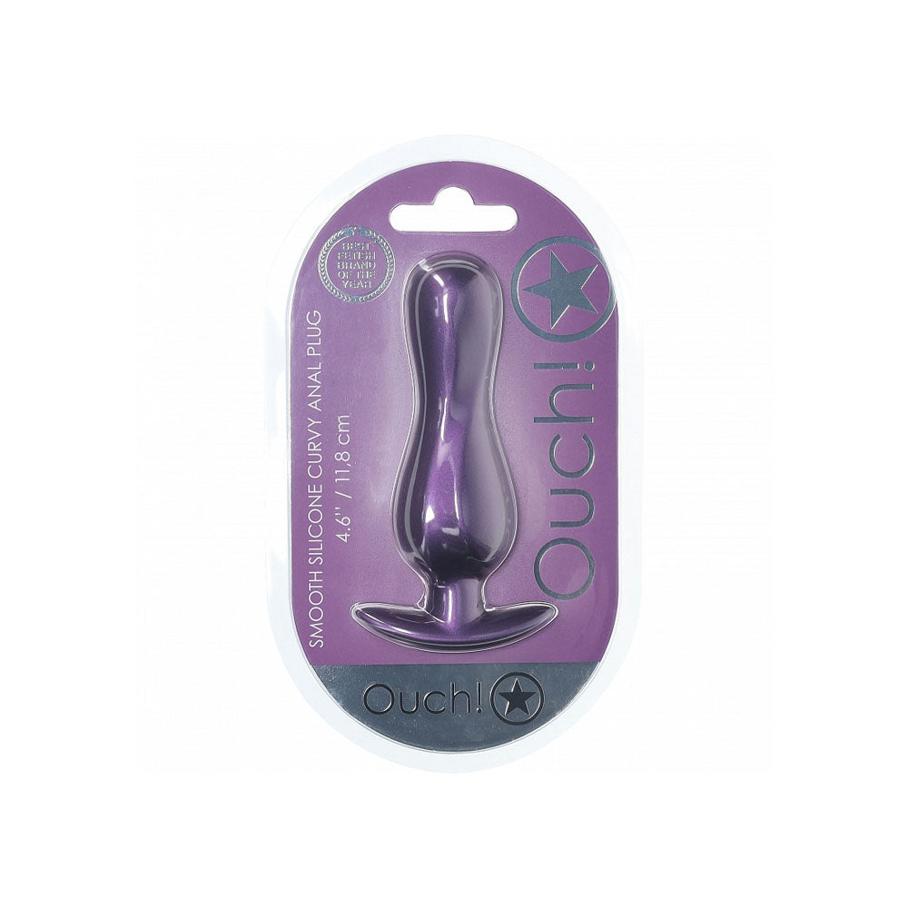 OUCH! Curvy Anal Plug - Metallic Purple - Metallic Purple 11.7 cm Butt Plug-OU1024MPU