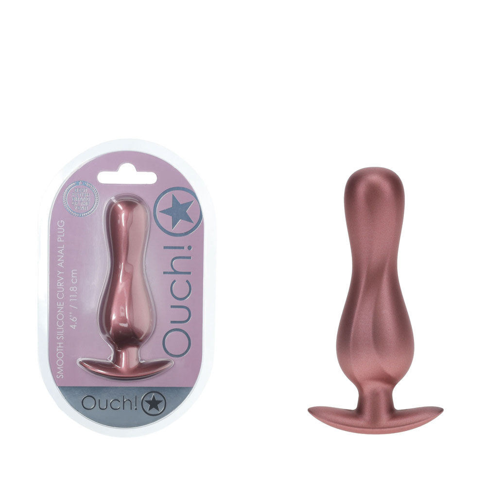 OUCH! Curvy Anal Plug - Rose Gold - Rose Gold 11.7 cm Butt Plug-OU1024ROS