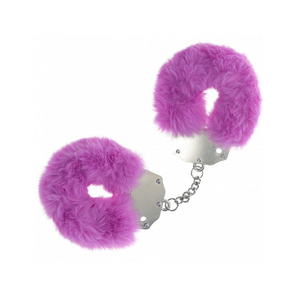 OUCH! Heavy-Duty Fluffy Cuffs - Purple - Purple Fluffy Restraints-OU1046PUR