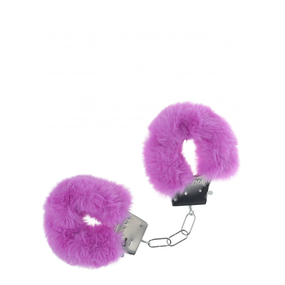 OUCH! Classic Fluffy Cuffs - Purple - Purple Fluffy Restraints-OU1047PUR