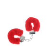 OUCH! Classic Fluffy Cuffs - Red - Red Fluffy Restraints-OU1047RED